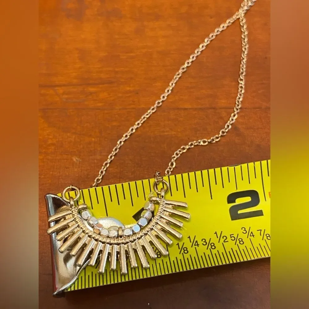 Boho Cottage Festival Simple Sunburst Gold Colored Dainty Necklace